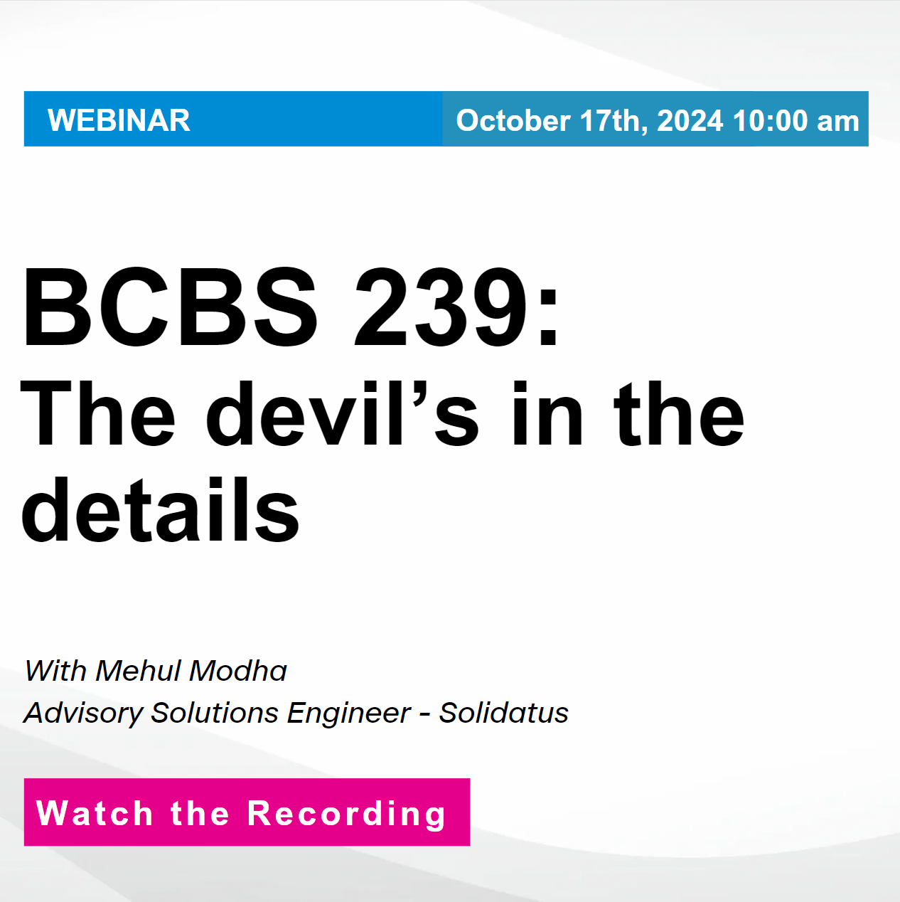 bcbs239 EMEA watch recording